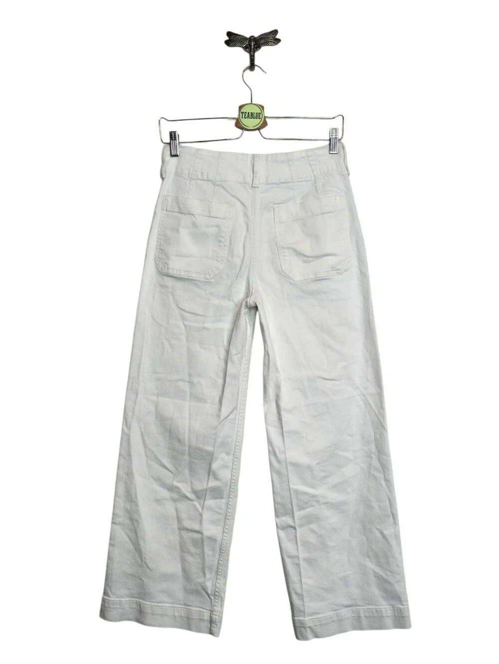 Anthropologie Maeve The Colette Full Length Wide-Leg Jeans White Size 26 Denim